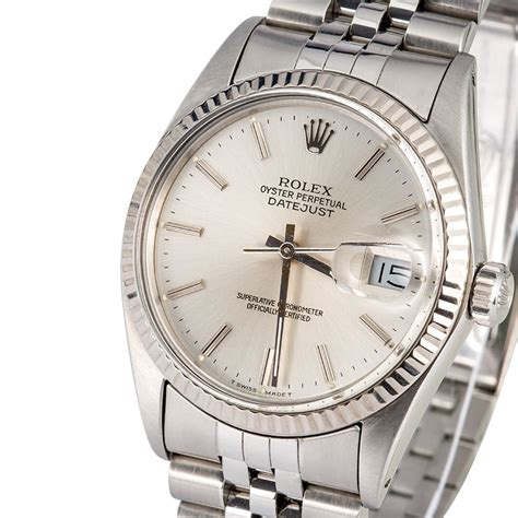 mens rolex oyster perpetual datejust stainless steel white gold watch|Rolex Datejust 16014 price.